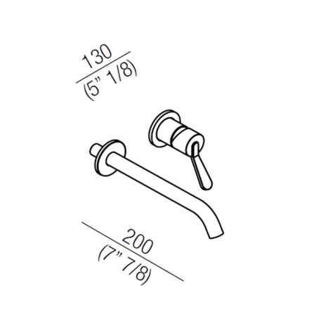 Agape Fez 2 Настенный смеситель для раковины, однорычажный, илив: 200мм, цвет: белый, артикул AFEZ012Z
