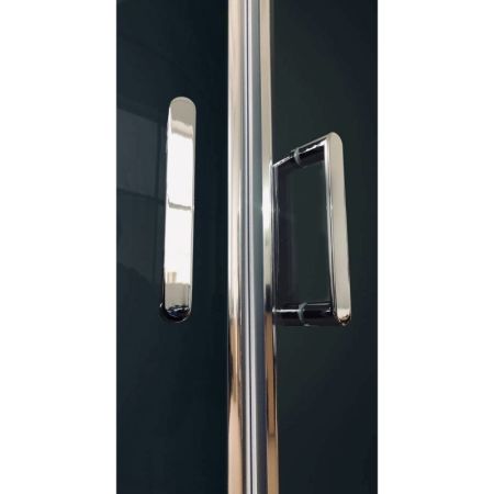 Душевая кабина Royal Bath ВК 100x100 RB100BK6-BT-CH стекло прозрачное задняя стенка Черная