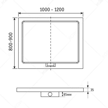 Душевой поддон прямоугольный RGW GWS-21 Белый (800x1200), артикул 03150282-01