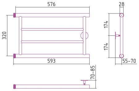 Полотенцесушитель СТИЛЬЕ "Минор 0600" 320х600 (2) П (Без покрытия)