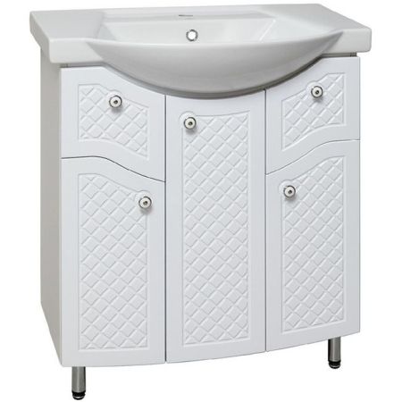 Тумба под раковину Runo Милано 75 4620750026530 Белая