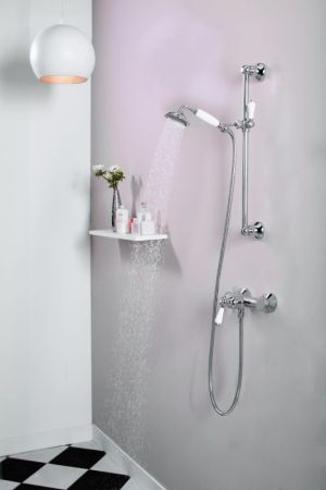 E24364-CP LOUISE Стойка для ручного душа + ручной душ со шлангом, хром, артикул E24364-CP