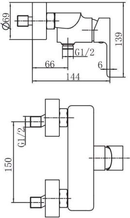 Смеситель для душа Aquanet Arctic AF520-30СW, артикул AF520-30СW