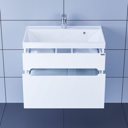 Тумба для умыв.  "Лондон-70" 2 ящ, подвес. (ум. Астория 70 литой мрамор), артикул 224003л