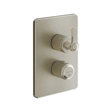 GESSI VENTI20 Смеситель встраиваемый, термостатический, с запорным вентилем, внешняя часть, цвет Finox Brushed Nickel, артикул 65133#149