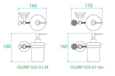 Диспенсер для мыла подвесной OLIMP-SOI, артикул OLIMP-SOI-03/24-Sw