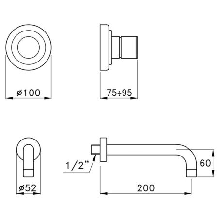 Stella Bamboo 3861MC P.V Встраиваемый смеситель для раковины . цвет: хром, артикул BT 01413 CR00