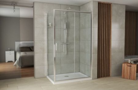 Душевой уголок Bravat Drop 120x80 BS120.3100A профиль Хром стекло прозрачное