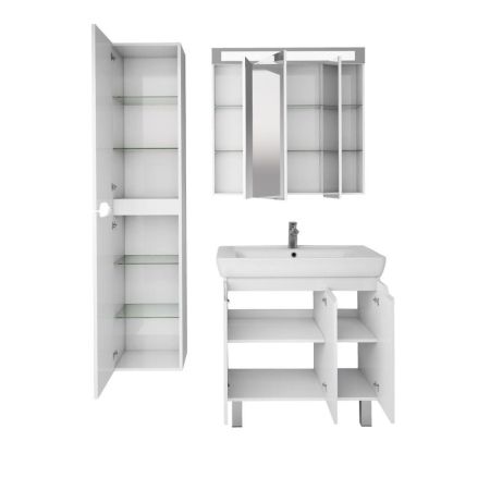 Тумба с раковиной подвесная Dreja Q Plus (D) 80 см, белый, артикул 99-1006-com