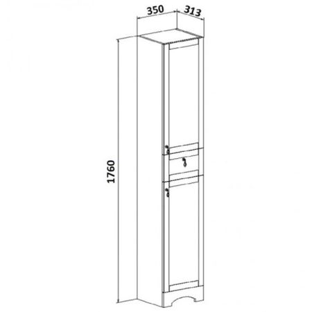 Шкаф пенал Runo Мерида 35 4620750028718 Белый, артикул 4620750028718