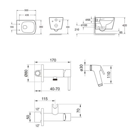 Комплект 2 в 1 Lavinia Boho Aveo Rimless 21080008, артикул 21080008
