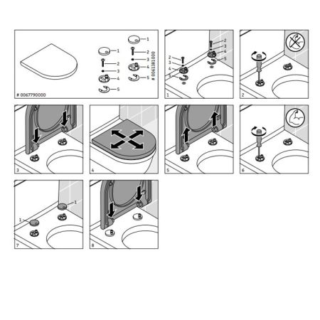 Сиденье для унитаза, Duravit, Durastyle, с крышкой, ширина, мм-370, глубина, мм-415, высота, мм-15, тип шарниров-без SoftClose, материал шарниров-нержавеющая сталь, цвет шарниров-хром, цвет-белый, артикул 0063710000
