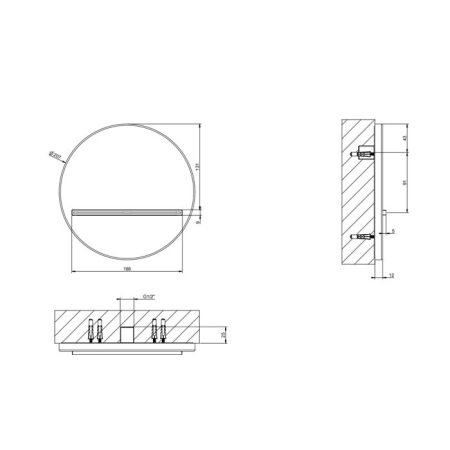 GESSI VENTI20 Излив настенный Ø207 мм., каскадный, цвет Brass PVD, артикул 65295#710
