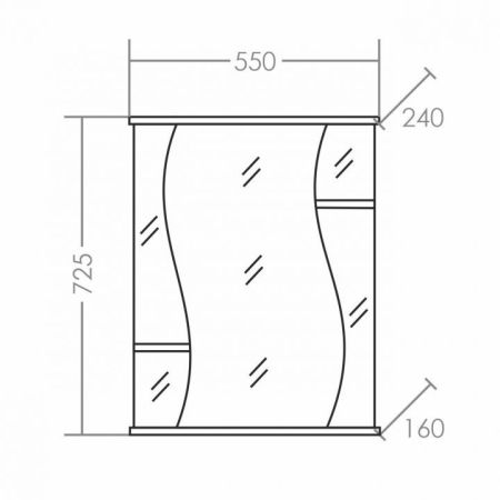 Зеркало "Лира-550" свет, артикул 101053