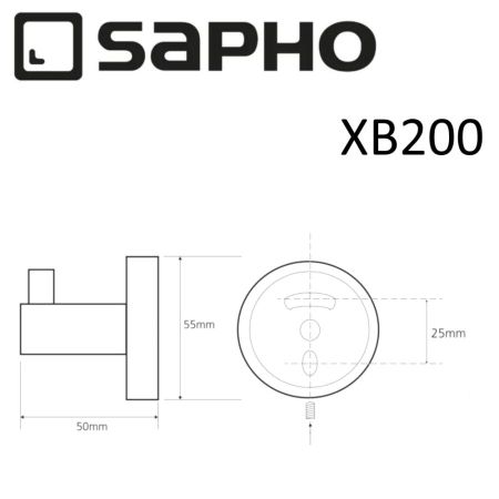 Крючок X-ROUND, одинарный BLACK, черный, Sapho