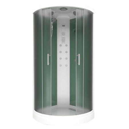 Душевая кабина Bas Альба 100х100 Eco стекло Графит задняя стенка Черная