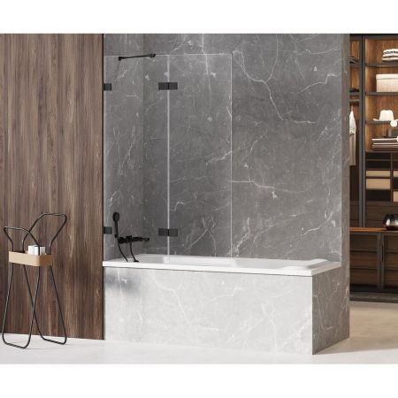 Шторка для ванны NEW TRENDY AVEXA 100 см EXK-1982 L (черный), артикул EXK-1982