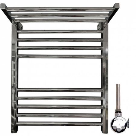 Электрический полотенцесушитель Ника Modern ЛМ 3 60x50 масляный с полкой Хром 12 перекладин, артикул ЛМ 3 ЭЛ хром 60х50