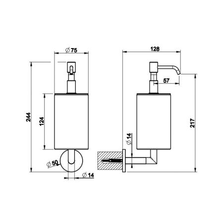 Gessi Ingranaggio Дозатор для жидкого мыла настенный черный, цвет: хром, артикул 63814#031