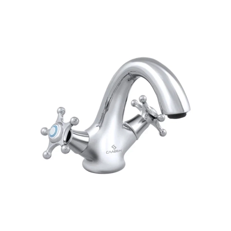 Смеситель для раковины Славен СЛ-ДВ-И10, хром