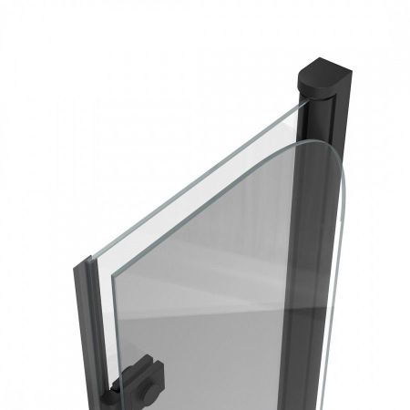 Шторка на ванну 80х140 см Maretti Valentina VA41R8014097-560, профиль черный, артикул VA41R8014097-560