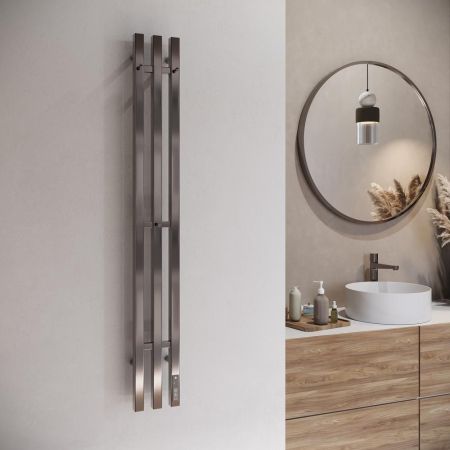 Полотенцесушитель электрический Terminus Стойка TRES проф 120, оружейная сталь, артикул 4670078566409