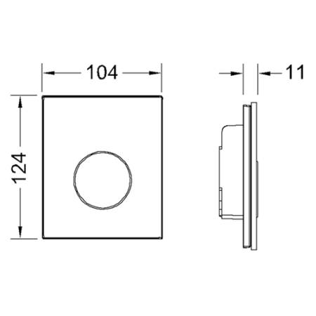 TECEloop Urinal, стекло черное, клав. черная., артикул 9242657