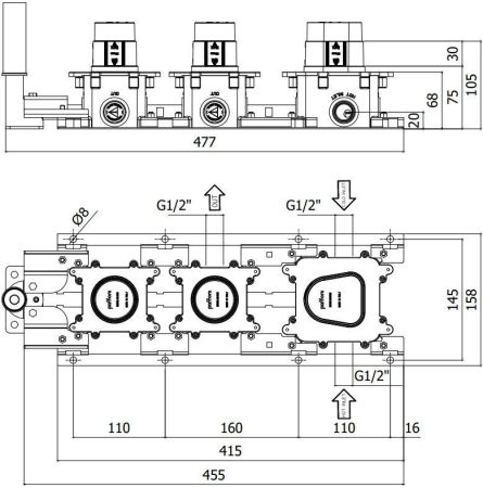 Скрытая монтажная часть для смесителя Paffoni Modular Box MDBOX000, артикул MDBOX000