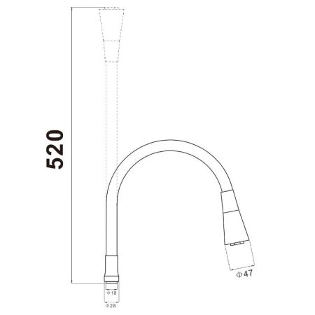 Гибкий излив для кухонного смесителя Savol S-MCG-Q, серый, артикул S-MCG-Q