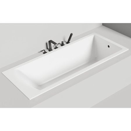 Salini CASCATA KIT Встраиваемая ванна с прямоугольной чашей 1700x700x552 мм, ножки, сифон S-Sense, белый глянцевый, артикул 104413G
