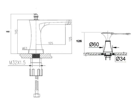 Смеситель для раковины Bronze de Luxe Yasmina 8003/B02 Хром