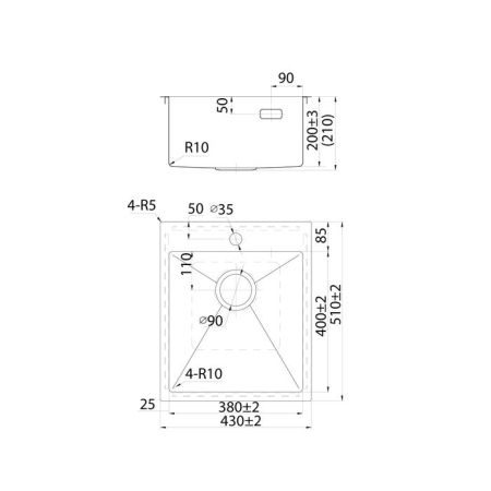 Мойка IDDIS Haze 430*510 сатин (HAZ43S0i77), артикул HAZ43S0i77