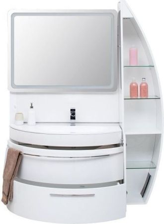 Тумба с раковиной De Aqua Эскалада 100 R белый, подвесная с ручкой, артикул 00212675