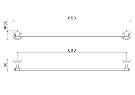 Полотенцедержатель 600 мм AQUATEK, полир. золото AQ4514PG КЛАССИК, артикул AQ4514PG