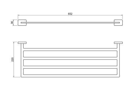Полка для полотенец AQUATEK, матовый черный AQ4322MB ЛИБРА, артикул AQ4322MB