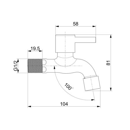 Кран водоразборный со штуцером Splenka S249.71, сатин, артикул S249.71