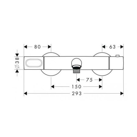 AX Citterio M Настенный термостат для ванны, однорычажный, цвет: хром, артикул 34435000