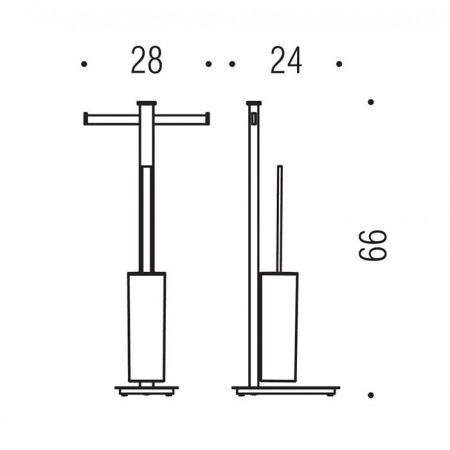 Colombo Units Стойка с аксессуарами, туалетный ёршик, держатель для т/б., цвет: хром, артикул B9108.CR