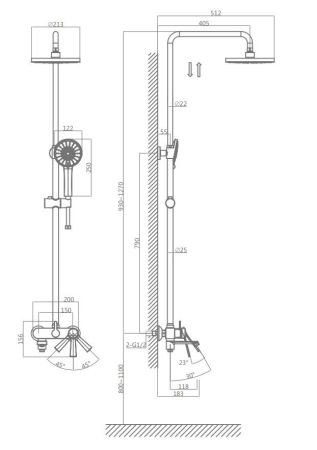 Душевая система D&K Bayern.Bamberg хром (DA1553701B18), артикул DA1553701B18