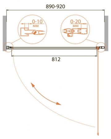 Душевая дверь в нишу CEZARES RELAX-B-1, артикул RELAX-B-1-90-P-Bi-R