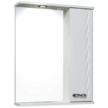 Зеркало со шкафом Runo Лотос 60 4620750026608 с подсветкой Белое