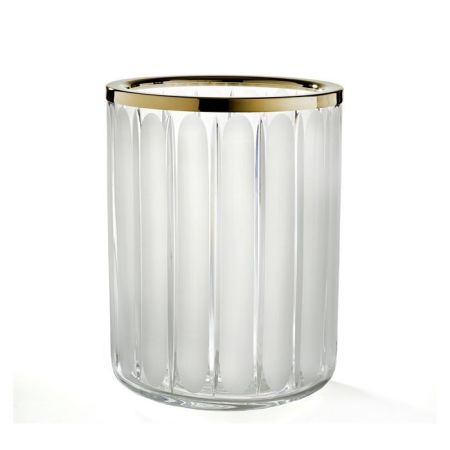 Урна, 3SC, Montblanc, без крышки, ширина, мм-200, глубина, мм-200, высота, мм-280, тип установки-настольный (свободностоящий), материал-хрусталь, цвет-золото матовое, артикул MB65ACRGO