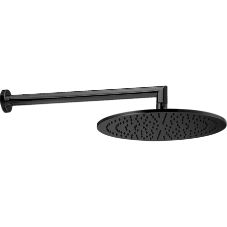 Верхний душ, Cisal, Shower, тип установки-настенный, ширина, мм-300, глубина, мм-300, форма-круглая, держатель-есть, размер держателя-400, цвет-Matt Black, артикул DS01362040