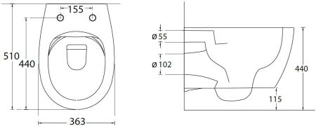 Чаша подвесного унитаза Allen Brau Fantasy 4.11004.20 белый глянец, артикул 4.11004.20