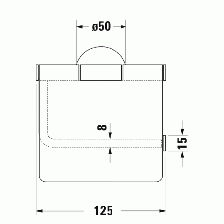 Duravit Starck T Держатель туалетной бумаги с крышкой  настенный, цвет: Stainless steel Brushed, артикул 0099407000
