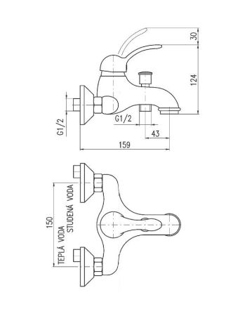 Смеситель для ванны Rav Slezak Labe L054.5Z