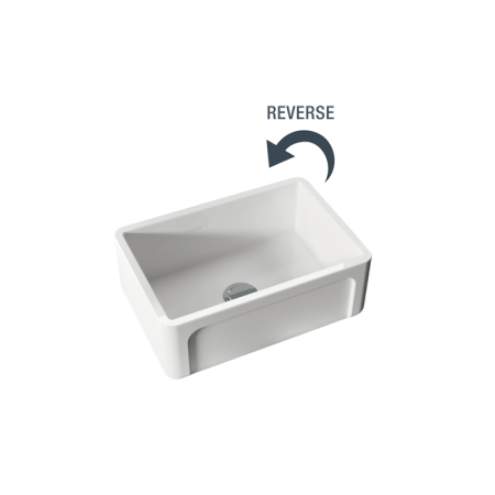 KERASAN Hanna Glasse YORKSHIRE Раковина керамическая кухонная 686x470x254 мм,без отв под смеситель, без сифона, толщина 30 мм, цвет белый, артикул 542001