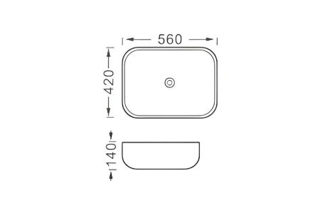 Раковина накладная для установки на столешницу AQUATEK AQ5526-MW 560*420*140, матовый белый, артикул AQ5526-MW