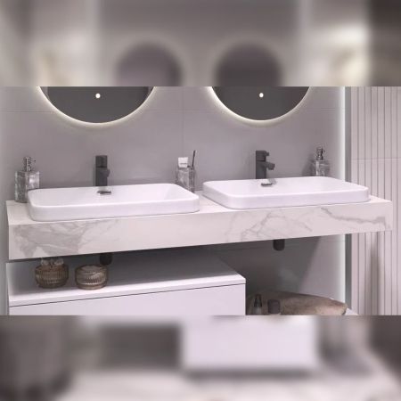 Столешница Velvex Unit 140, белый мрамор, артикул st.UNI.140-630