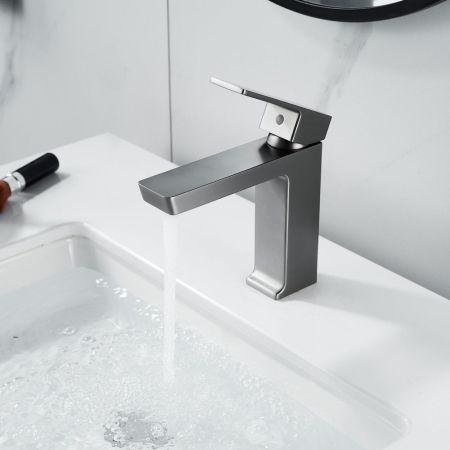 Смеситель для раковины Rose R1801T-1, оружейная сталь